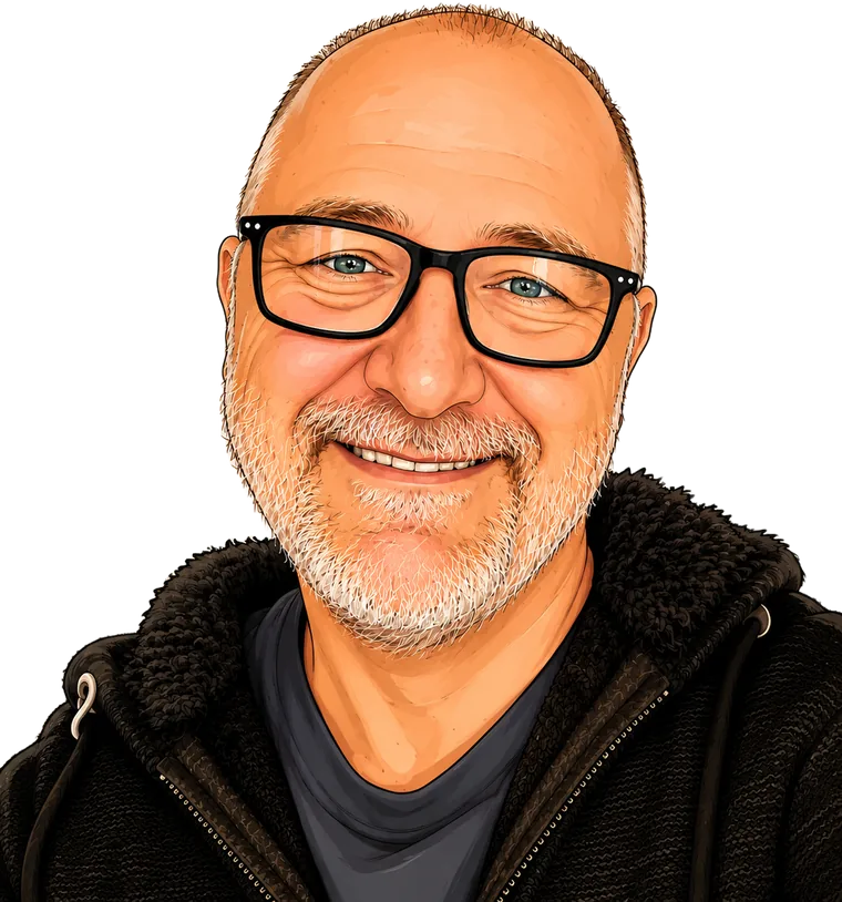 Illustrated portrait of Mark Van Laarhoven, founder of Good Steward Apps